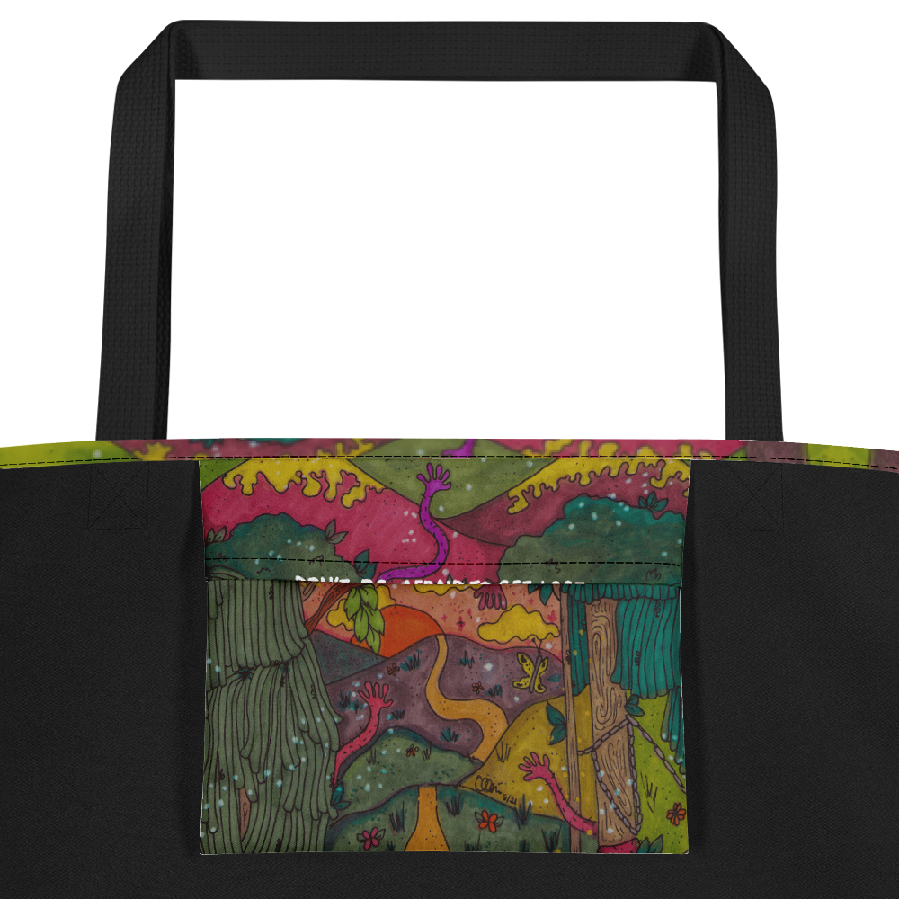 "don't be afraid to get lost" XL tote bag