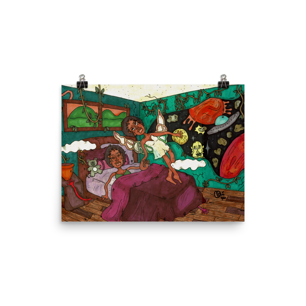 "my dreams take me elsewhere" print