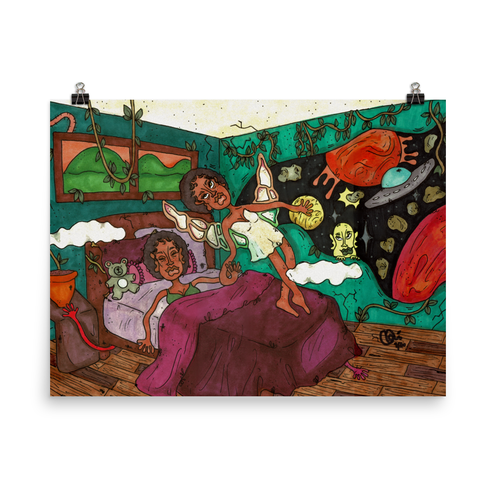 "my dreams take me elsewhere" print