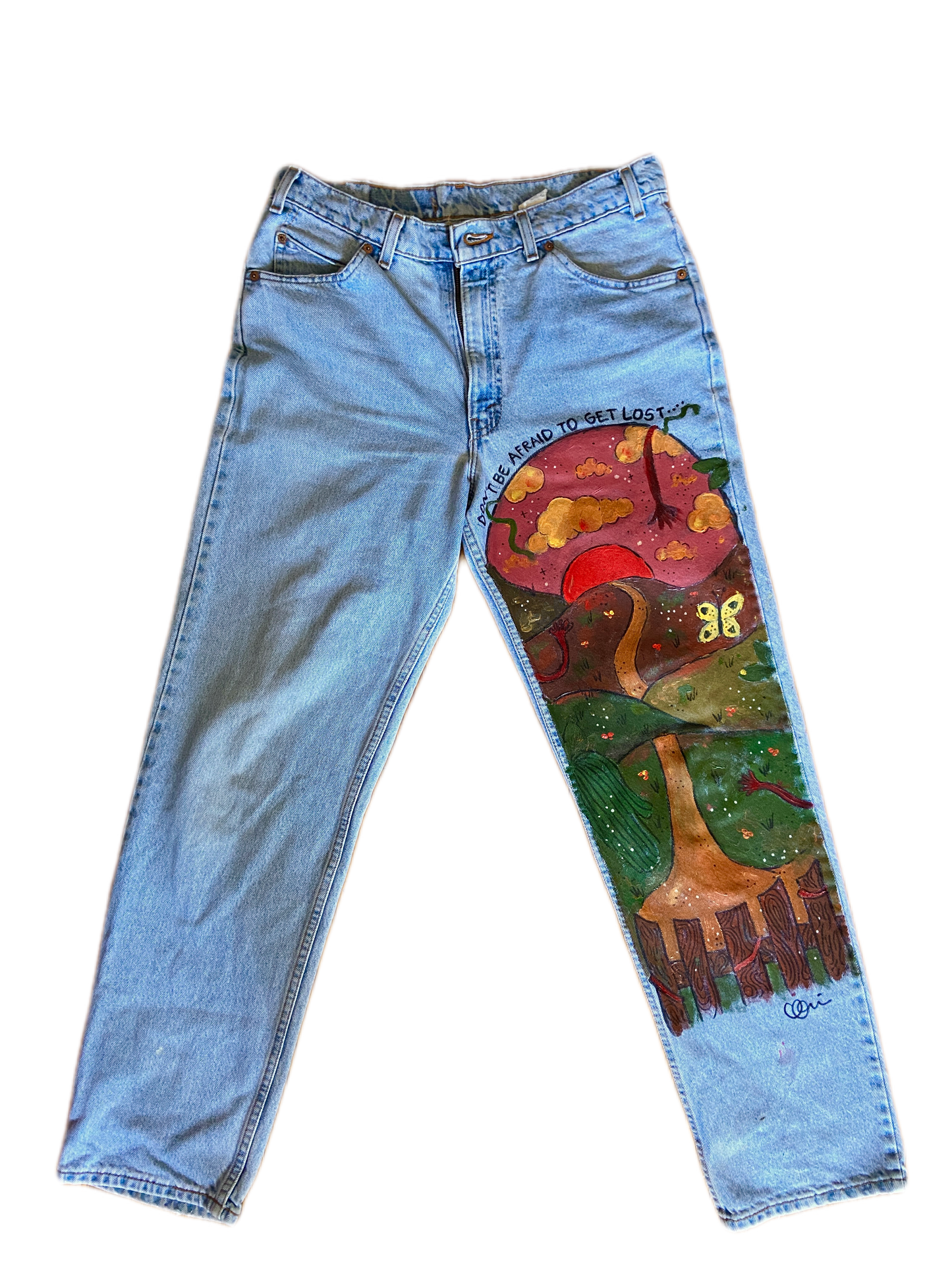 don't be afraid to get lost" hand-painted jeans! [1 of 1]